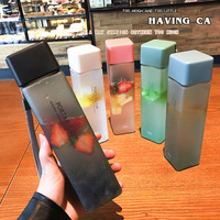 Bouteille d'eau en plastique givré, ml, contenant Transparent Portable, pour jus de fruits, anti-fuites, gourde pour les voyages, pour le Sport en plein air et en Camping