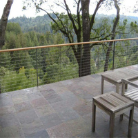 Barrière de sécurité minimaliste en acier inoxydable sur mesure Prima Cable Railing pour escalier de villa, balustrade en câble métallique