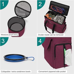 Bolsa de viaje para perros de fin de semana de muestra gratis, organizador de mano aprobado por la aerolínea con bolsillos multifunción para perros - Product Image 3