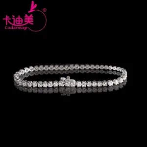 Gioielli Cadermay Hip Hop Style 2.5mm Round Moissanite Tennis Chain Bracelet personalizza gioielli in argento Sterling da donna con diamanti