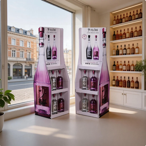 Estantes de exhibición de cartón de doble cara personalizados para bebidas de <span class=keywords><strong>Coca</strong></span>, jugo de <span class=keywords><strong>Cola</strong></span>, vino, botella de agua, bebidas para exhibiciones de piso al por menor - Product Image 1