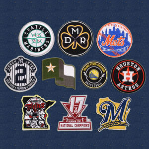 Presse à chaud New York patchs sport <span class=keywords><strong>MLB</strong></span> équipe logo brodé tissé Baseball Patch Applique pour maillot - Product Image 1