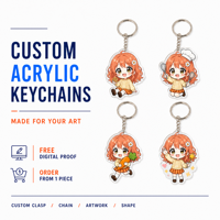 Porte-clés en plastique Anime en gros, petits porte-clés en acrylique, breloques pendentifs en acrylique pour les magasins de souvenirs et le stock de détail