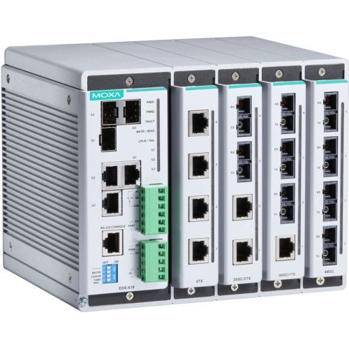 Moxa EDS-619-T Modular Ethernet Switch 8 Port Industrial Managed Switch For Enterprise Use