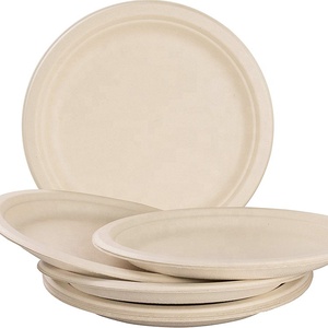 Assiettes compostables en bagasse de canne à sucre certifiées BPI, résistantes à l'huile et compatibles micro-ondes, pour la restauration, les mariages, avec logo personnalisé - Product Image 2