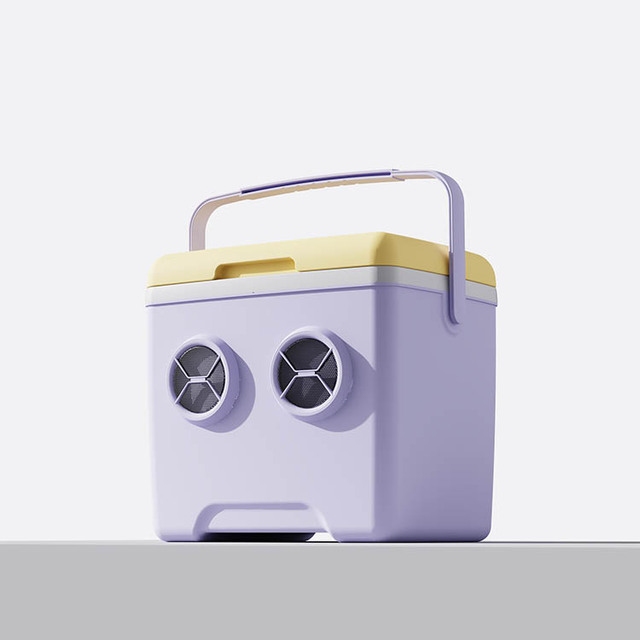 Purple 13L Popular Insulated Thermal Food Beverage Beer Portable Hard Speaker Cooler Box for Camping Travel