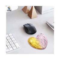 Tapis de souris en silicone transparent en forme de cœur avec repose-poignet personnalisé, résistant à l'eau, 113x100mm, pour le jeu, la maison et le bureau