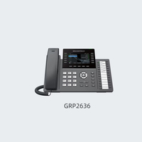 Grandstream GRP2636 Telefono IP Wi-Fi 6 con 12 Linee e 6 SIP, Display LCD a Colori da 4,3 Pollici, Conferenza Audio a 5 Vie, 24 MPK Gigabit PoE VoIP