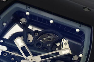 Montre mécanique automatique classique noire en fibre de carbone, résistante à l'eau, avec bracelet en caoutchouc, tourbillon, design ajouré, luxe et mode - Product Image 2