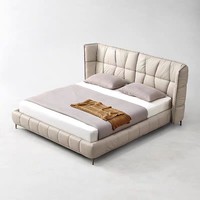 Nouveau design de lit de luxe en acier enduit de poudre pour maison Super Weight Lits personnalisés Ensembles de chambre à coucher rembourrés