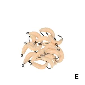 CHEERY Leurre <span class=keywords><strong>de</strong></span> pêche souple pré-rigillé en forme <span class=keywords><strong>de</strong></span> <span class=keywords><strong>ver</strong></span> et <span class=keywords><strong>de</strong></span> larve, avec hameçon simple, appât artificiel souple pour eau douce, matériel <span class=keywords><strong>de</strong></span> pêche en ruisseau - Product Image 4