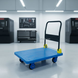 Carro de Servicio de <span class=keywords><strong>Plataforma</strong></span> de Cuatro Ruedas de Plástico Resistente, Carro de Almacén <span class=keywords><strong>con</strong></span> 1 Año de Garantía - Product Image 5