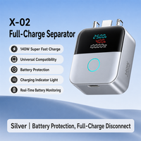 Adaptateur de charge intelligent 140W avec affichage de puissance, protection anti-coupure automatique, port Type-C, charge rapide pour iPhone 16 17 Pro Max