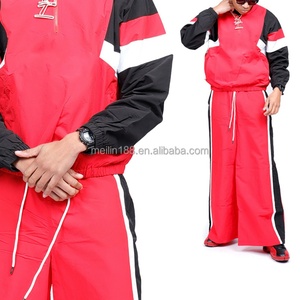 Factory Custom <b>Polyester</b> <b>Jogger</b> Sets Two Piece Striped Nylon Track Pants and Zip up Jacket Windbreaker Nylon Tracksuit Men - Product Image 5