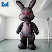 Poupée gonflable de Halloween, lapin gonflable d'horreur, lapin sanglant, modèle gonflable, accessoire de décoration pour fête d'Halloween