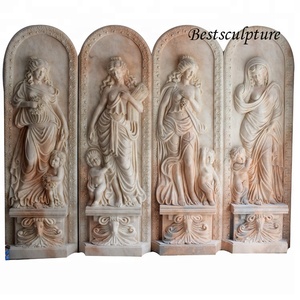 Hand geschnitzte Steins chnitz produkte Wandbehang Marmor Relief Nackte Dame mit Glas Griechische Statue Skulptur - Product Image 5