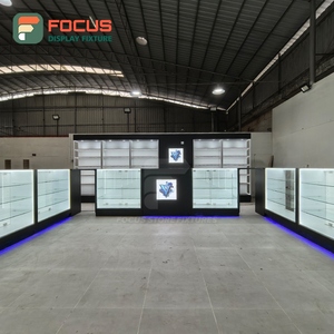 Vitrina de Exhibición para Tienda de Cigarrillos con Tapa de Vidrio, Mostrador de Madera y Vidrio con Iluminación LED, Vitrina para Exhibición de Tabaco - Product Image 6