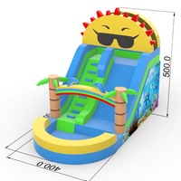 Toboggan aquatique gonflable durable avec piscine, équipement interactif de parc aquatique d'été pour enfants, idéal pour les aires de jeux commerciales