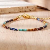 Pulsera Bohemia Go2BoHo con Diseño Original en Forma de Bola, Colorida, con Cuentas de Piedras Semipreciosas Naturales y Perlas, de Cobre, Regalo para Mujer