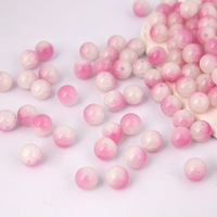 Perles rondes fantaisie en verre de jade naturel double couleur effet craquelé pour la fabrication de bijoux, bracelets et colliers, vente en gros