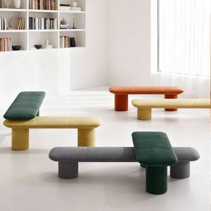 Banco Largo Moderno Minimalista de Tela, Gris, Amarillo, Naranja, Rojo, Verde, Transpirable, para Entrada, para Cambiar Zapatos - Product Image 4