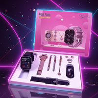 Montre connectée ULTRA 6-en-1 avec chargeur sans fil, montres intelligentes multi-bandes, collier, boucles d'oreilles, bracelet, bague A68 Plus UK8