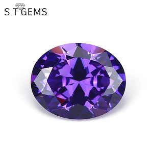 Direct Factory <strong>Synthetic</strong> <strong>Diamond</strong> Amethyst <strong>Machine</strong> Cut Oval Shape Cubic Zirconia Gems for Rings - Product Image 5