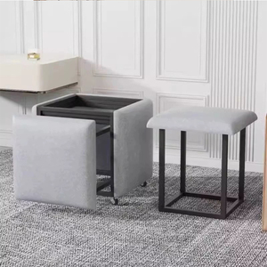 Ottoman hiện đại kết hợp Cube có thể gập lại phân 5 trong 1 đa chức năng di chuyển Rubiks cube phân với bánh xe - Product Image 1