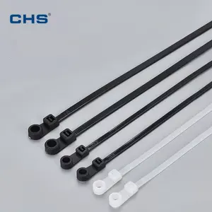 3.6*100mm 145mm CHS Screw mount Cable Ties Nylon Plastic With Fixed Head, Self-Locking Nylon Cable Ties with mounting hole