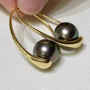 อุปกรณ์ทำเครื่องประดับมุก DIY 22410 ถาดเปล่าสำหรับต่างหูเงินแท้ S925 พร้อมลูกปัดกลมขนาด 11-13 มม. เครื่องประดับเงินแฟชั่น ตะขอเกี่ยวต่างหูสำหรับทำต่างหู - Product Image 1