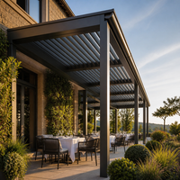 Pergola motorisée en aluminium Jiake avec toit à persiennes pour projets d'aménagement de terrasses de restaurants et jardins extérieurs modernes