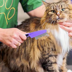 Peigne anti-puces pour animaux de compagnie, peigne à dents fines, peigne de toilettage en acier inoxydable, brosse pour éliminer les poux pour chiens et chats, pour la maison et le salon - Product Image 3