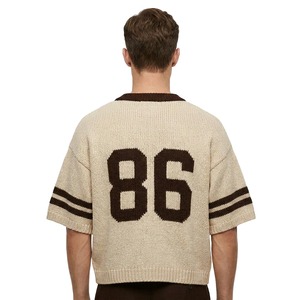 Suéter <span class=keywords><strong>Jersey</strong></span> Corto de Diseño para Hombre, de Algodón y Acrílico de Alta Calidad, con Logotipo Personalizado OEM de XUFEI - Product Image 3