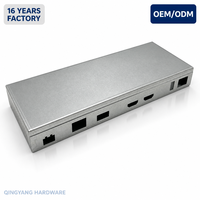 Boîtier de station d'accueil en aluminium personnalisé avec découpe pour ports HDMI pour mini PC, ordinateur portable, hub USB OEM