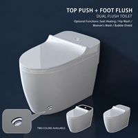 WC intelligent de luxe monobloc en céramique avec fonction lavage féminin, chasse d'eau cyclonique, siège chauffant, toilettes modernes à poser au sol