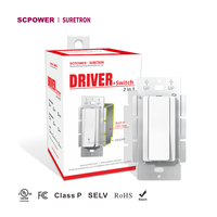 Controlador LED de Voltaje Constante de 120W 160W + Interruptor 2 en 1, Fuente de Alimentación Clase 2, Iluminación LED No Regulable