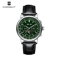 Montre de luxe pour hommes avec phase de lune design mode affaires robe hommes montre avec logo personnalisé montre mécanique automatique