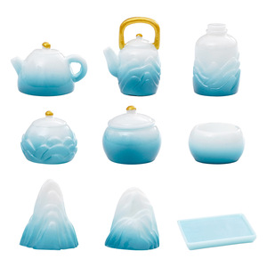 Tazas de té de montaña verde estilo chino de simulación KI Yuewu, juegos de tazas, casas de muñecas, decoraciones DIY, accesorios colgantes - Product Image 5