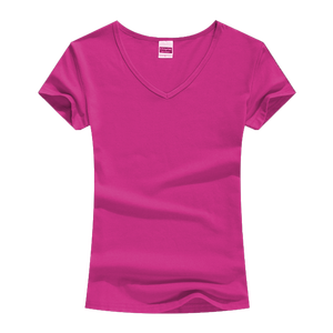 Bán Buôn Trống Đồng Bằng 100% Bông <span class=keywords><strong>V</strong></span>-Cổ Áo Thun Cô Gái 'T Áo Sơ Mi Tùy Chỉnh In Ấn Kỹ Thuật Số <span class=keywords><strong>V</strong></span>ới Logo In Phụ Nữ <span class=keywords><strong>V</strong></span> Cổ T-Shirts - Product Image 6