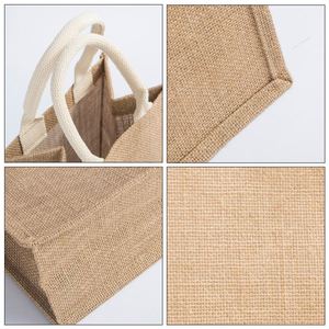 Custom Minimalist Stylish <b>Large</b> Capacity Multiple Sizes Square Jute Bags for Travel - Product Image 5