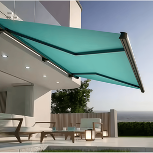 Auvent rétractable motorisé imperméable <span class=keywords><strong>pour</strong></span> terrasse extérieure, cassette intégrale en tissu, auvents électriques de haute qualité avec <span class=keywords><strong>kit</strong></span> d'<span class=keywords><strong>éclairage</strong></span> <span class=keywords><strong>LED</strong></span> - Product Image 1