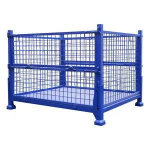 Manufacturer Easy Maintenance 4 Side Mesh Pallet Cargo Turnover Cargo Storage Steel Mesh Box Pallet