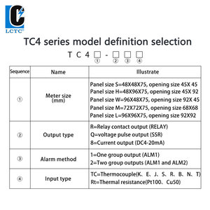 LCTC TC4H תרמוסטט דיגיטלי PID SSR+ממסר/4-20ma פלט בקר טמפרטורת כניסה אוניברסלי ווסת תצוגה דיגיטלית 48*96 - Product Image 4