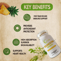 Supplément alimentaire de haute qualité Système immunitaire équilibré Quercétine avec bromélaïne Vitamine C capsules de zinc