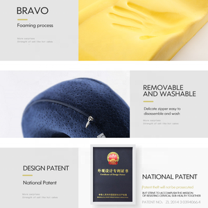 Bravo หมอนรองคอรูปตัวยู,หมอนเครื่องบินแบบปรับได้พร้อมหน้ากากปิดตา - Product Image 2