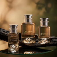 Flacon de parfum de luxe personnalisé en verre ambré 100 ml, base en forme de montagne, flacon de parfum vide avec vaporisateur, accepte l'impression de logo personnalisé
