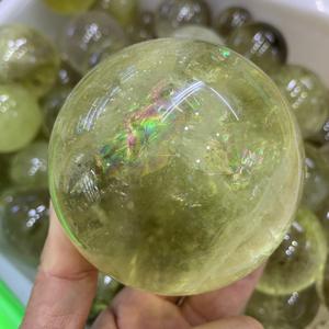 Esfera de citrino de color natural, esfera de citrino pulido de cristal Reiki de alta calidad para regalo de decoración para Navidad - Product Image 1