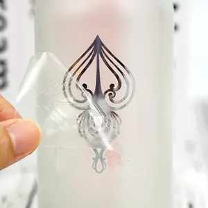고품질 투명 럭셔리 열 골드 니켈 스티커 로고 라벨 사용자 정의 UV 전송 스티커
