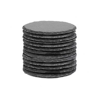 Vente en gros de sous-verres personnalisés en ardoise, ronds, carrés, en forme de cœur, sous-verres en ardoise naturelle noire