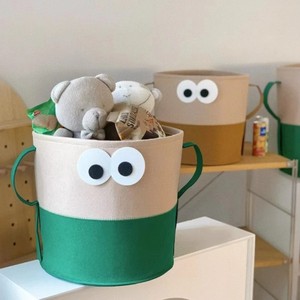 Cute Felt Laundry <b>Basket</b> Big Eyes Cartoon Storage Bin Kawaii Clothes Hamper <b>Foldable</b> Toy Organizer <b>Basket</b> for Kids Room - Product Image 4
